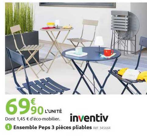 ensemble peps 3 pièces pliables inventiv