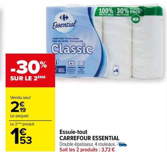 essuie-tout carrefour essential