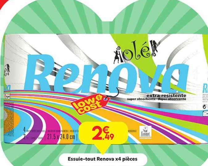 essuie-tout renova x 4 pièces