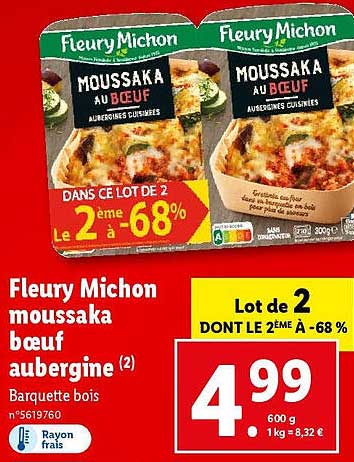 fleury michon moussaka bœuf aubergine