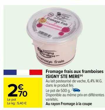 fromage frais aux framboises isigny ste mere