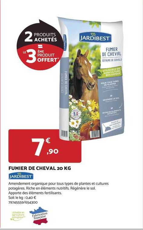 fumier de cheval 20 kg jardibest