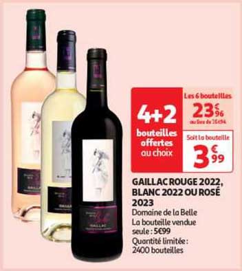 gaillac rouge 2022, blanc 2022 our rosé 2023 domaine de la belle