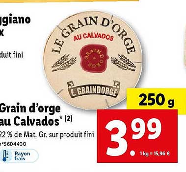 grain d'orge au calvados