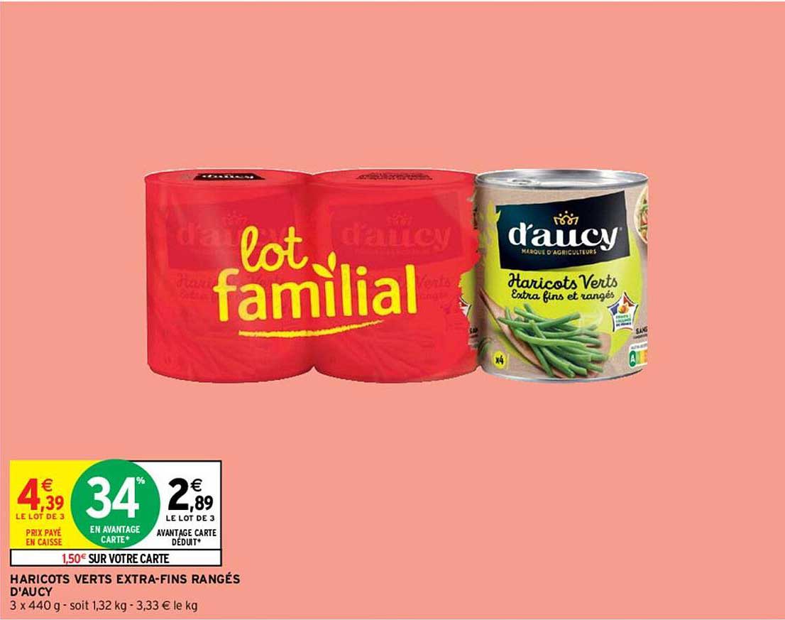 haricots verts extra-fins rangés d'aucy