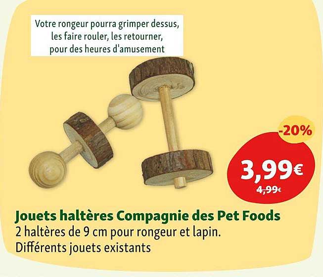 jouets haltères compagnie des pet foods