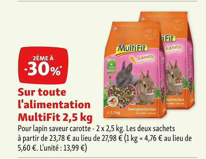 l'alimentation multifit 2,5 kg
