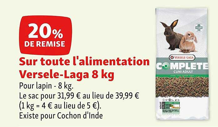 l'alimentation versele-laga 8 kg