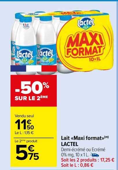 lait "maxi format" lactel
