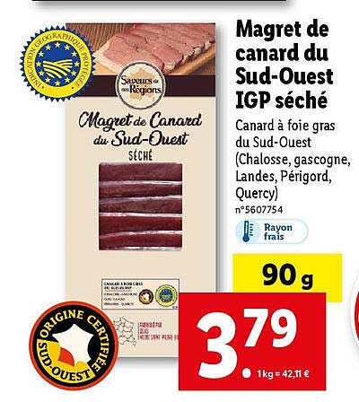 magret de canard du sud-ouest igp séché
