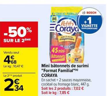 mini bâtonnets de surimi "format familial" coraya