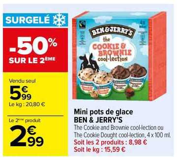 mini pots de glace ben & jerry's