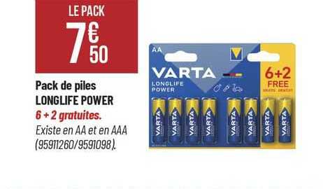 pack de piles longlife power