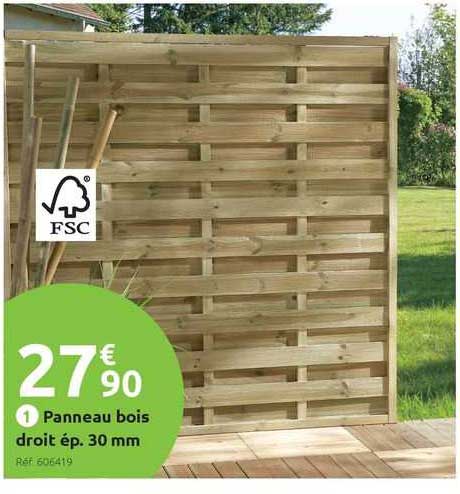 panneau bois droit ép. 30 mm