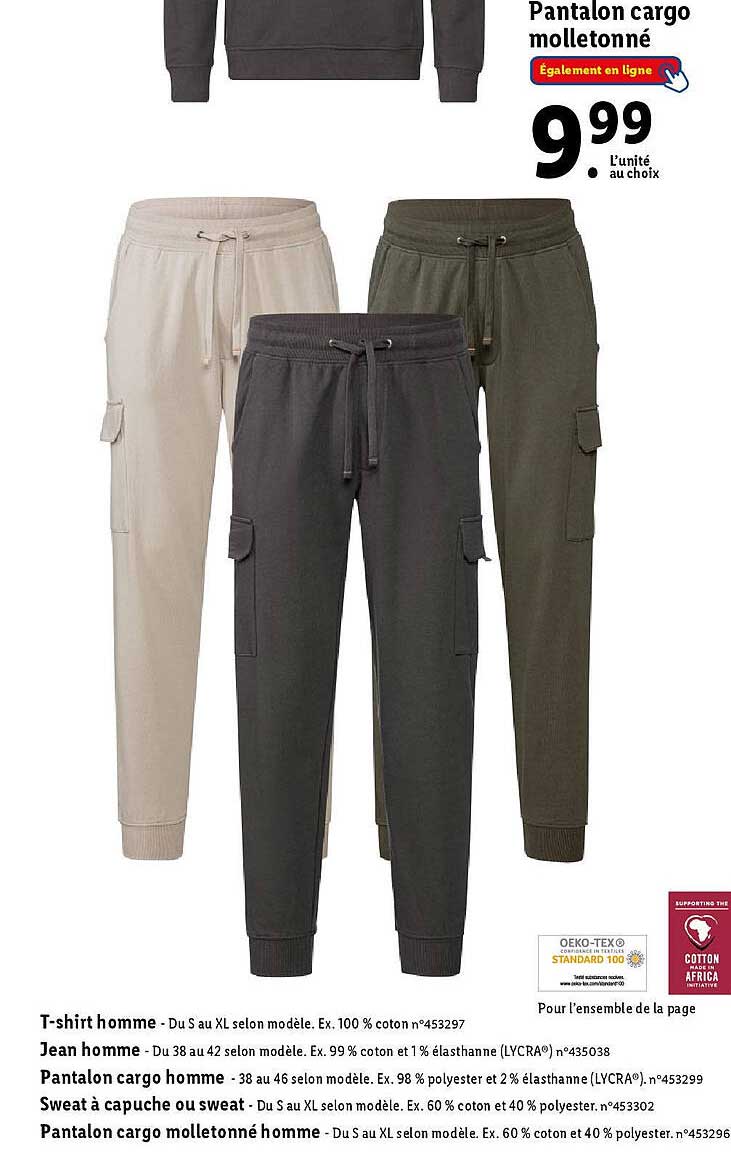 Pantalon Cargo Molletonné