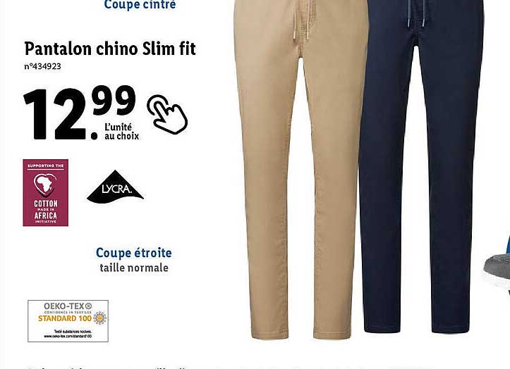 pantalon chino slim fit