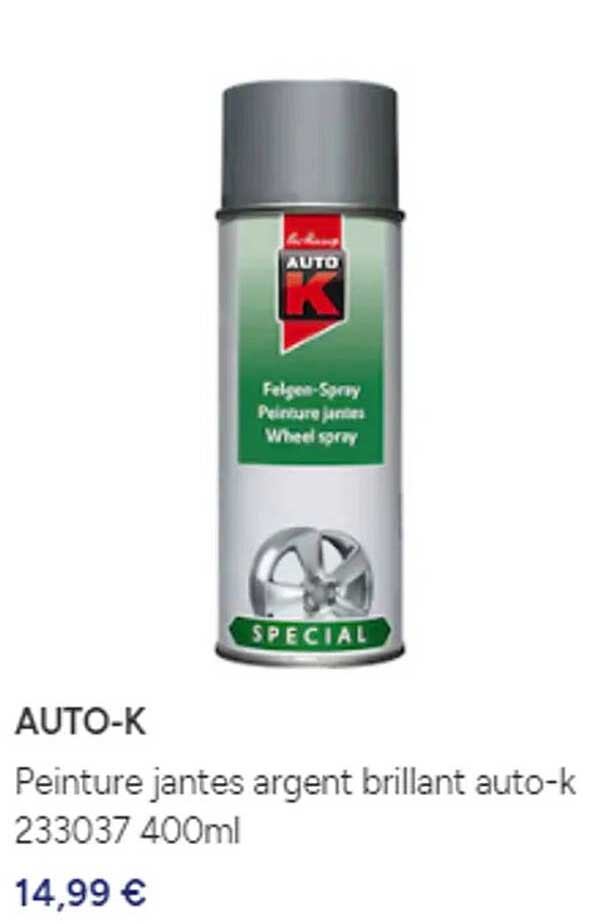 peinture jantes argent brillant auto-k 233037 400ml
