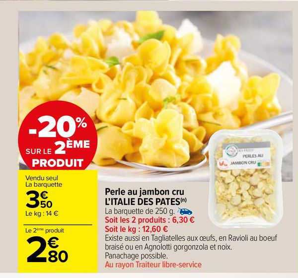 perle au jambon cru l'italie des pates