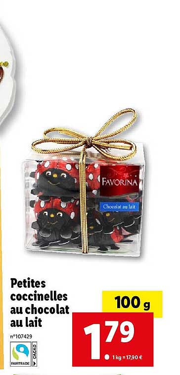 petites coccinelles au chocolat au lait