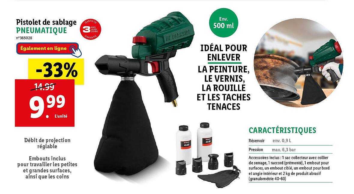 pistolet de sablage pneumatique