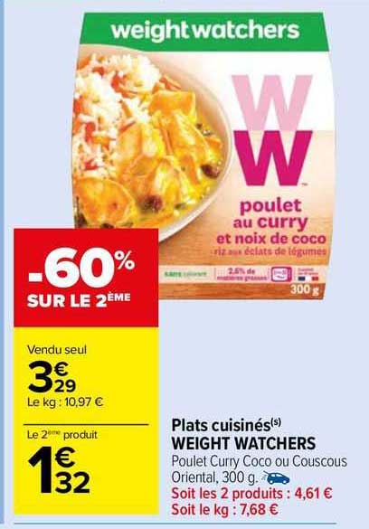 plats cuisinés weight watchers