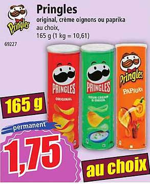 Pringles Origina, Crème Oignons Ou Paprika
