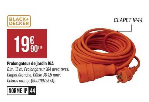 prolongateur de jardin 16A black + decker