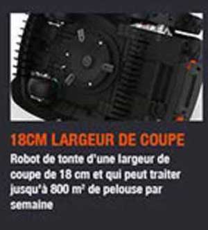 robot de tonte d'une largeur de coupe de 18 cm
