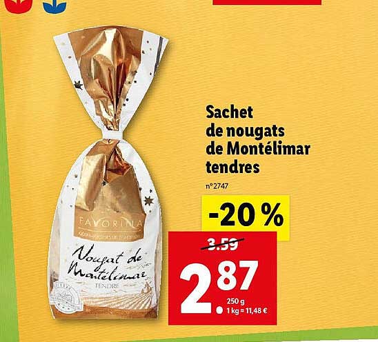 sachet de nougats de montélimar tendres