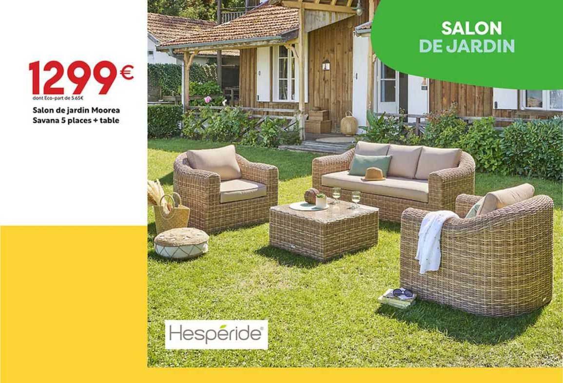 salon de jardin moorea savana 5 places + table