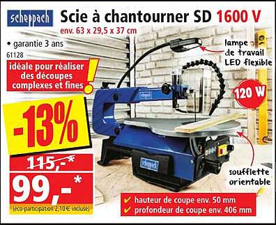 scie à chantourner sd 1600 v scheppach