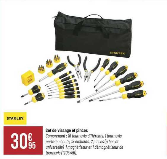 set de vissage et pinces stanley