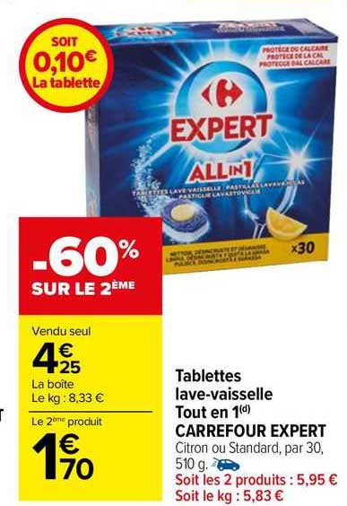 tablettes lave-vaisselle tout en 1 carrefour expert