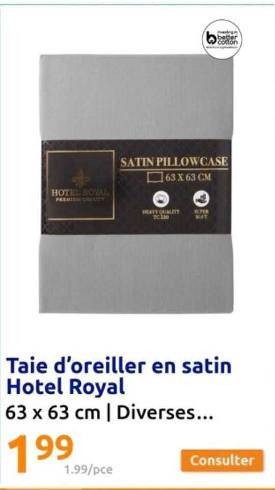 taie d'oreiller en satin hotel royal