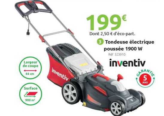 tondeuse électrique poussée 1900 w inventiv