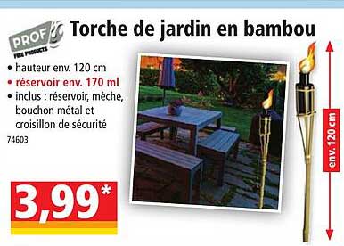 Torche De Jardin En Bambou