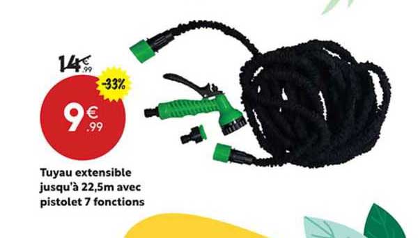 tuyau extensible jusqu'à 22,5m avec pistolet 7 fonctions