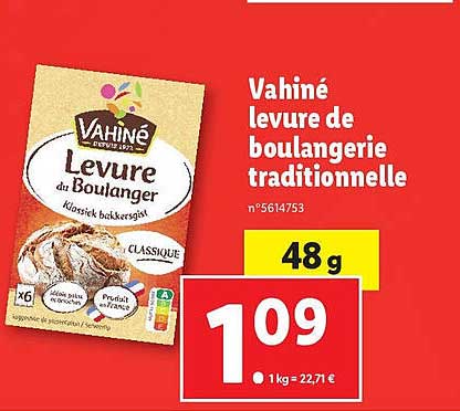 vahiné levure de boulangerie traditionnelle