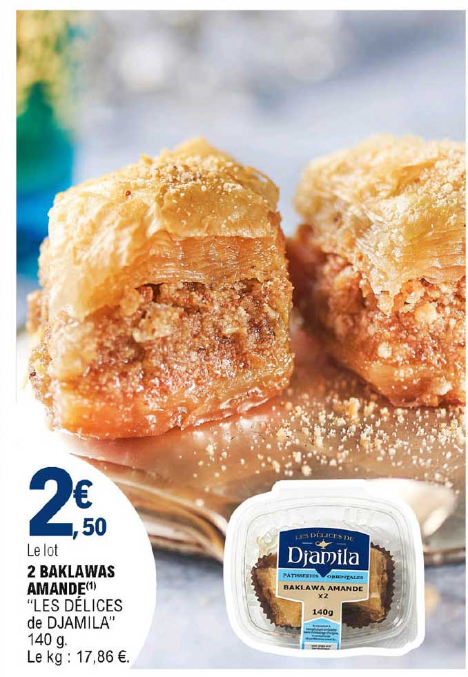2 baklawas amande "les délices de djamila"