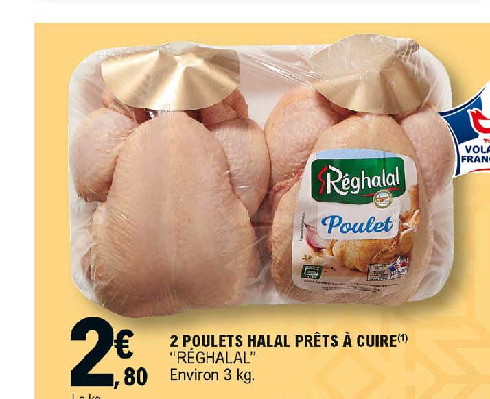 2 poulets halal prêts à cuire "réghalal"