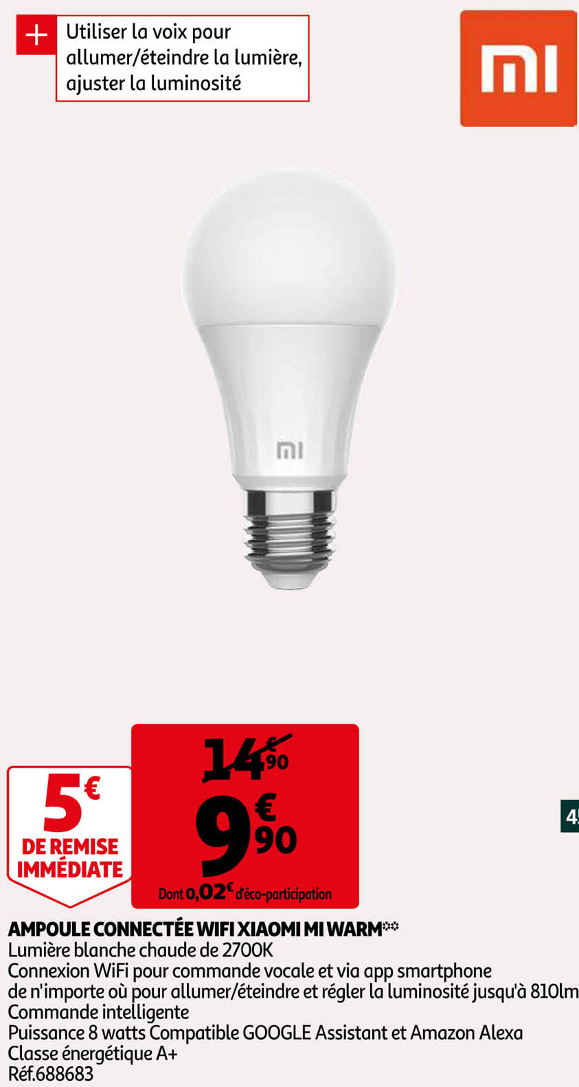 ampoule connectée wifi xiaomi mi warm