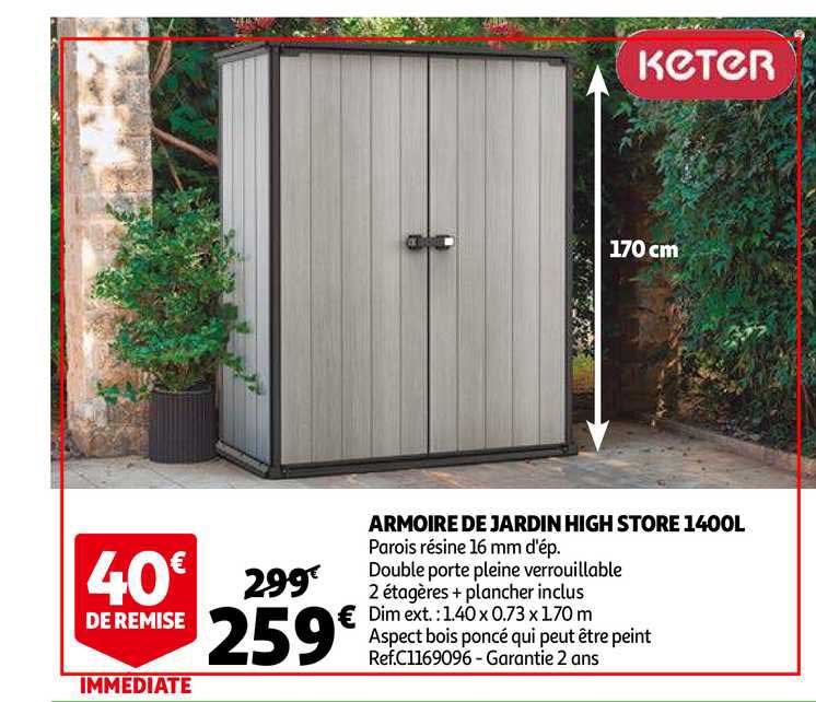 armoire de jardin high store 1400l