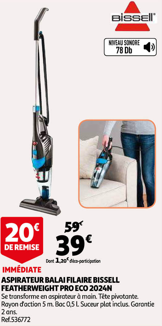 Aspirateur Balai Filaire Bissell Featherweight Pro Eco 2024n