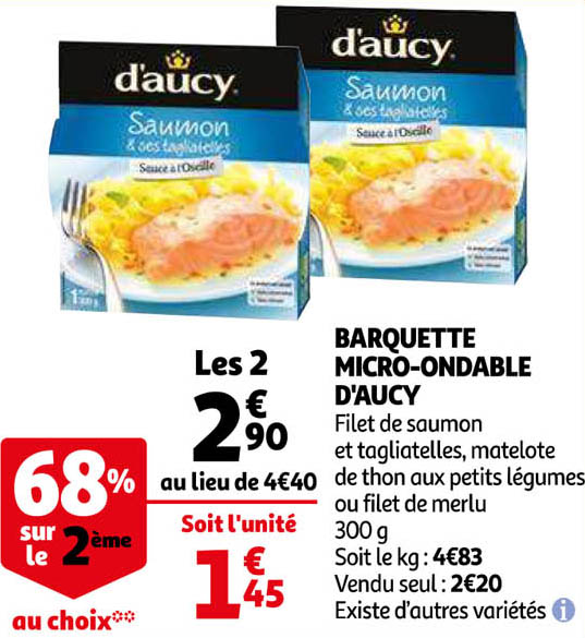 barquette micro-ondable d'aucy