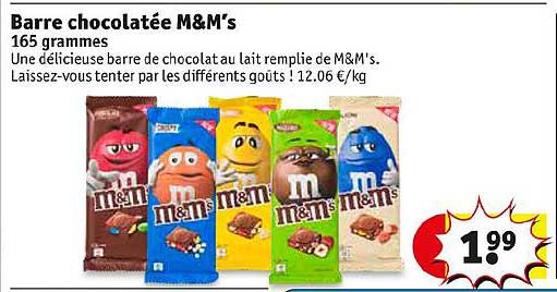 barre chocolatée m&m's