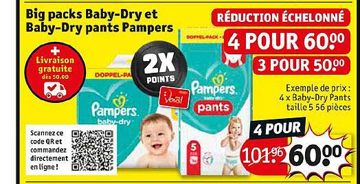 big packs baby-dry et baby-dry pants pampers