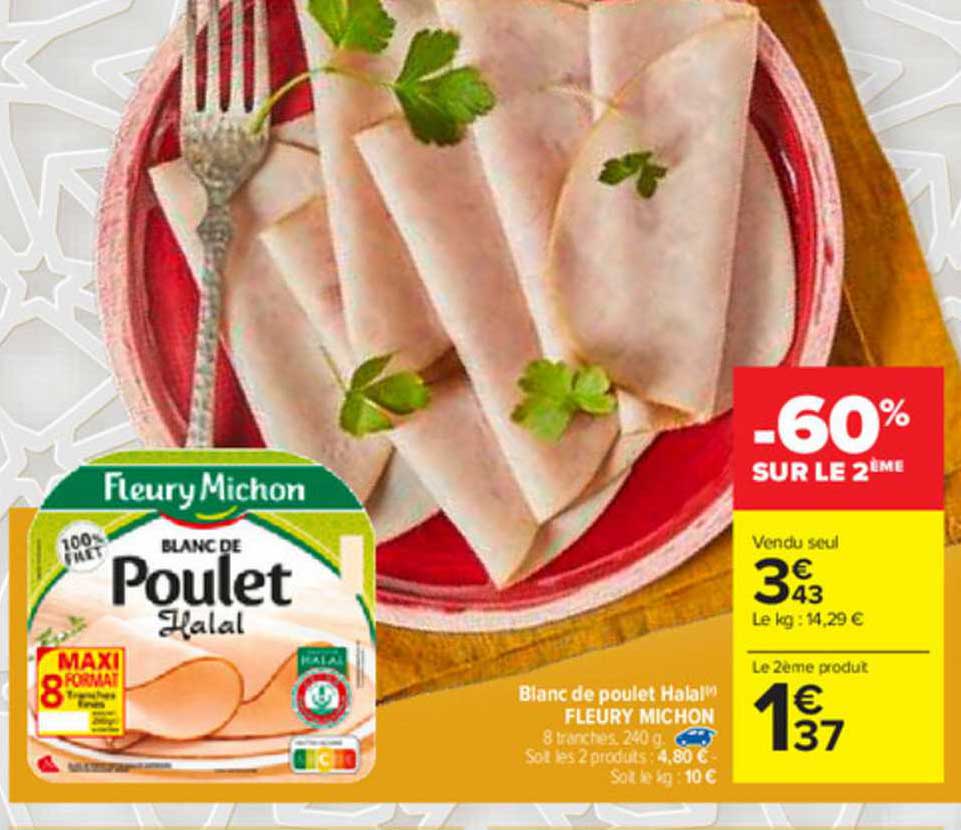 blanc de poulet halal fleury michon