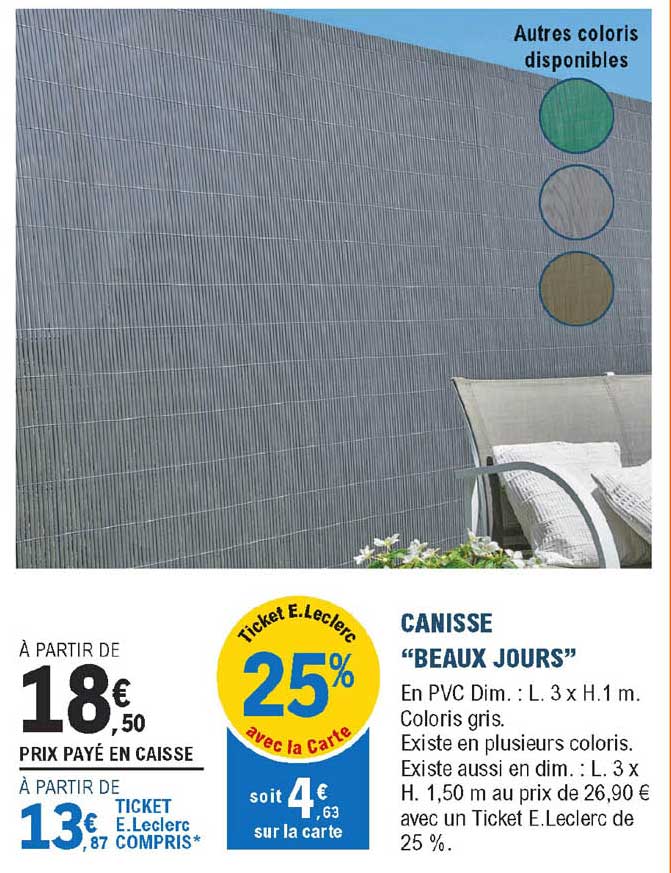 canisse "beaux jours"