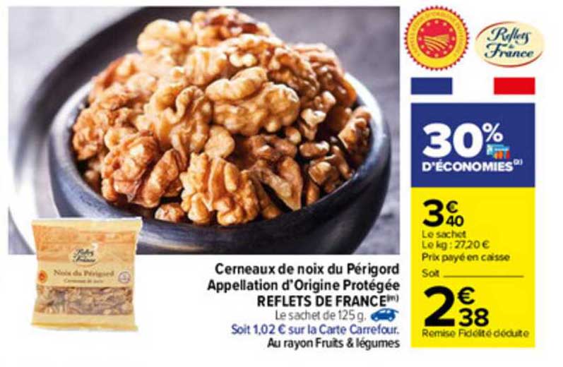 cerneaux de noix du périgord appellation d'origine protégée reflets de france