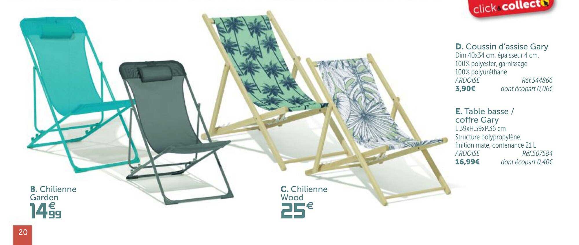 chilienne garden, chilienne wood, coussin d'assise gary, table basse - coffre gary